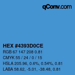 カラーコード: HEX #4393D0CE | qconv.com