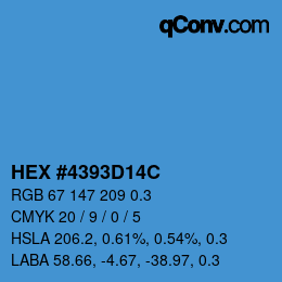 カラーコード: HEX #4393D14C | qconv.com