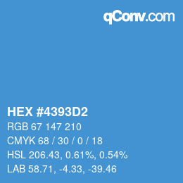 Code couleur: HEX #4393D2 | qconv.com