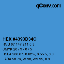 Farbcode: HEX #4393D34C | qconv.com