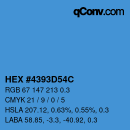 カラーコード: HEX #4393D54C | qconv.com