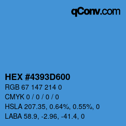 颜色代码: HEX #4393D600 | qconv.com