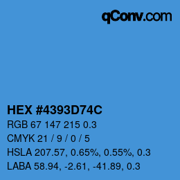 颜色代码: HEX #4393D74C | qconv.com