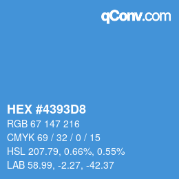 Farbcode: HEX #4393D8 | qconv.com