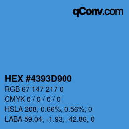 颜色代码: HEX #4393D900 | qconv.com