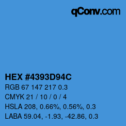 カラーコード: HEX #4393D94C | qconv.com