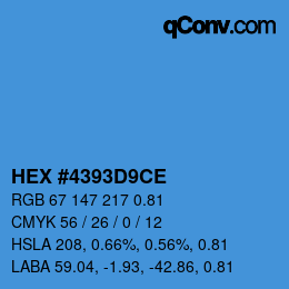 Código de color: HEX #4393D9CE | qconv.com