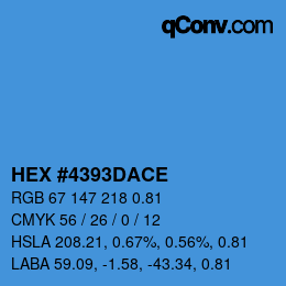 颜色代码: HEX #4393DACE | qconv.com