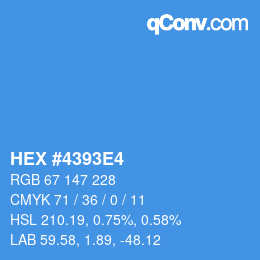 カラーコード: HEX #4393E4 | qconv.com