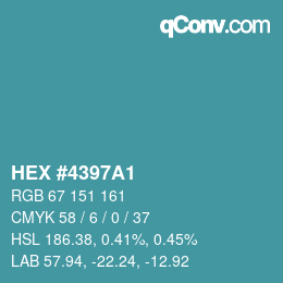Color code: HEX #4397A1 | qconv.com