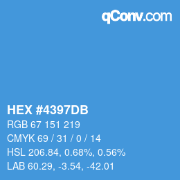 颜色代码: HEX #4397DB | qconv.com