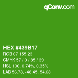 颜色代码: HEX #439B17 | qconv.com