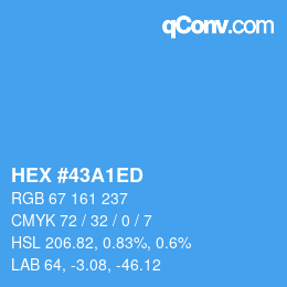 Color code: HEX #43A1ED | qconv.com