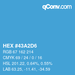 颜色代码: HEX #43A2D6 | qconv.com