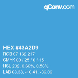 カラーコード: HEX #43A2D9 | qconv.com