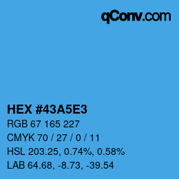 Color code: HEX #43A5E3 | qconv.com
