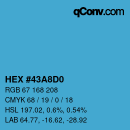 Color code: HEX #43A8D0 | qconv.com