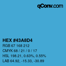 Color code: HEX #43A8D4 | qconv.com