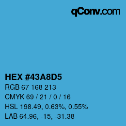 Color code: HEX #43A8D5 | qconv.com