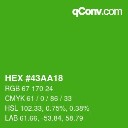 Color code: HEX #43AA18 | qconv.com