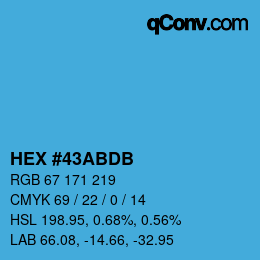 カラーコード: HEX #43ABDB | qconv.com