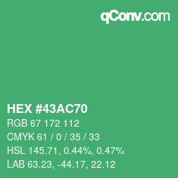 Color code: HEX #43AC70 | qconv.com