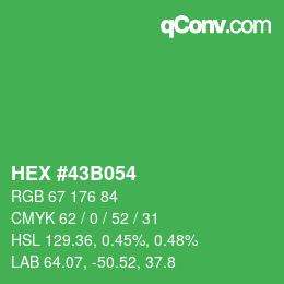 Color code: HEX #43B054 | qconv.com