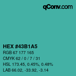 Color code: HEX #43B1A5 | qconv.com