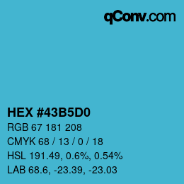 Color code: HEX #43B5D0 | qconv.com