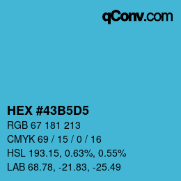 カラーコード: HEX #43B5D5 | qconv.com