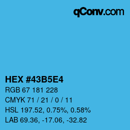 Farbcode: HEX #43B5E4 | qconv.com