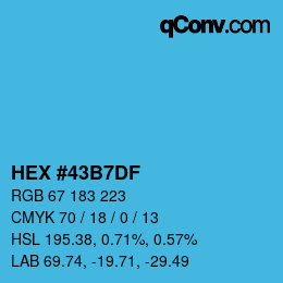 カラーコード: HEX #43B7DF | qconv.com