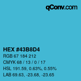 カラーコード: HEX #43B8D4 | qconv.com