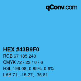 Color code: HEX #43B9F0 | qconv.com