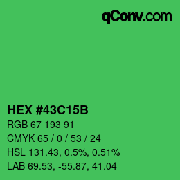Color code: HEX #43C15B | qconv.com