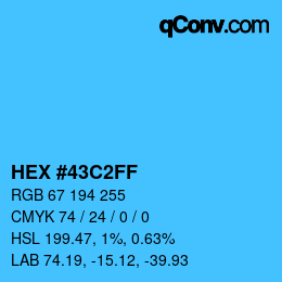 Color code: HEX #43C2FF | qconv.com