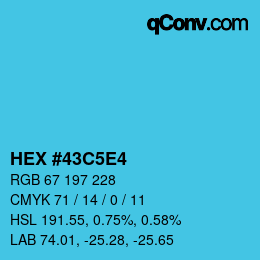 Color code: HEX #43C5E4 | qconv.com
