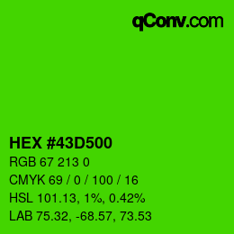 Color code: HEX #43D500 | qconv.com