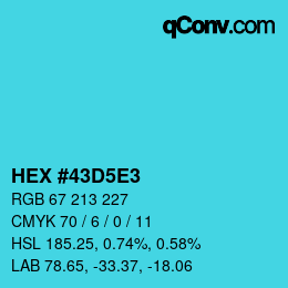 Color code: HEX #43D5E3 | qconv.com