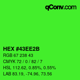 カラーコード: HEX #43EE2B | qconv.com