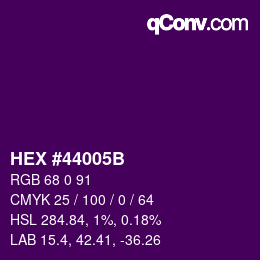 Color code: HEX #44005B | qconv.com