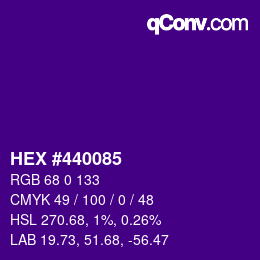 Color code: HEX #440085 | qconv.com