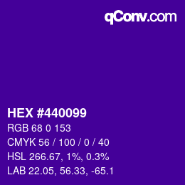 カラーコード: HEX #440099 | qconv.com