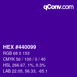 颜色代码: HEX #440099 | qconv.com