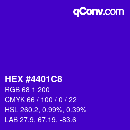 Color code: HEX #4401C8 | qconv.com