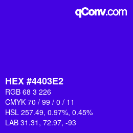Color code: HEX #4403E2 | qconv.com