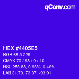 Color code: HEX #4405E5 | qconv.com
