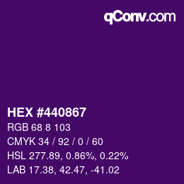 カラーコード: HEX #440867 | qconv.com