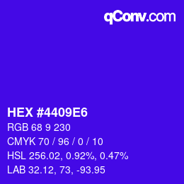 Color code: HEX #4409E6 | qconv.com