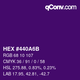Color code: HEX #440A6B | qconv.com